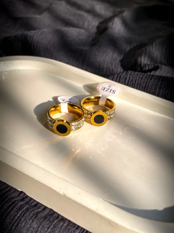 ToryB Black Studded Ring