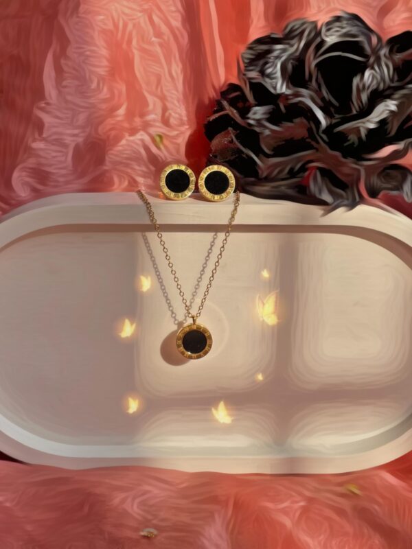 Roman Numeral Necklace and Earring Combo Set