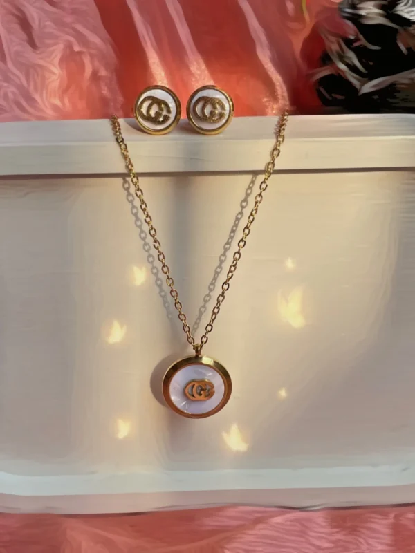 GG Tarnish-Free Necklace and Earring Combo Set