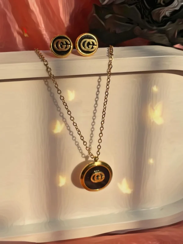 GG Tarnish-Free Necklace and Earring Combo Set