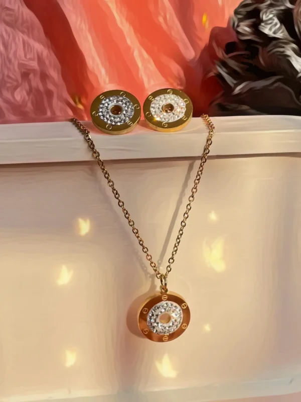 Love Tarnish-Free Necklace and Earring Combo Set