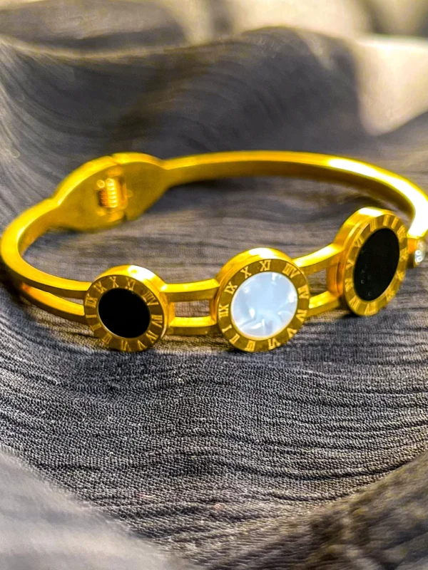 Black and White Roman Numeral Cuff