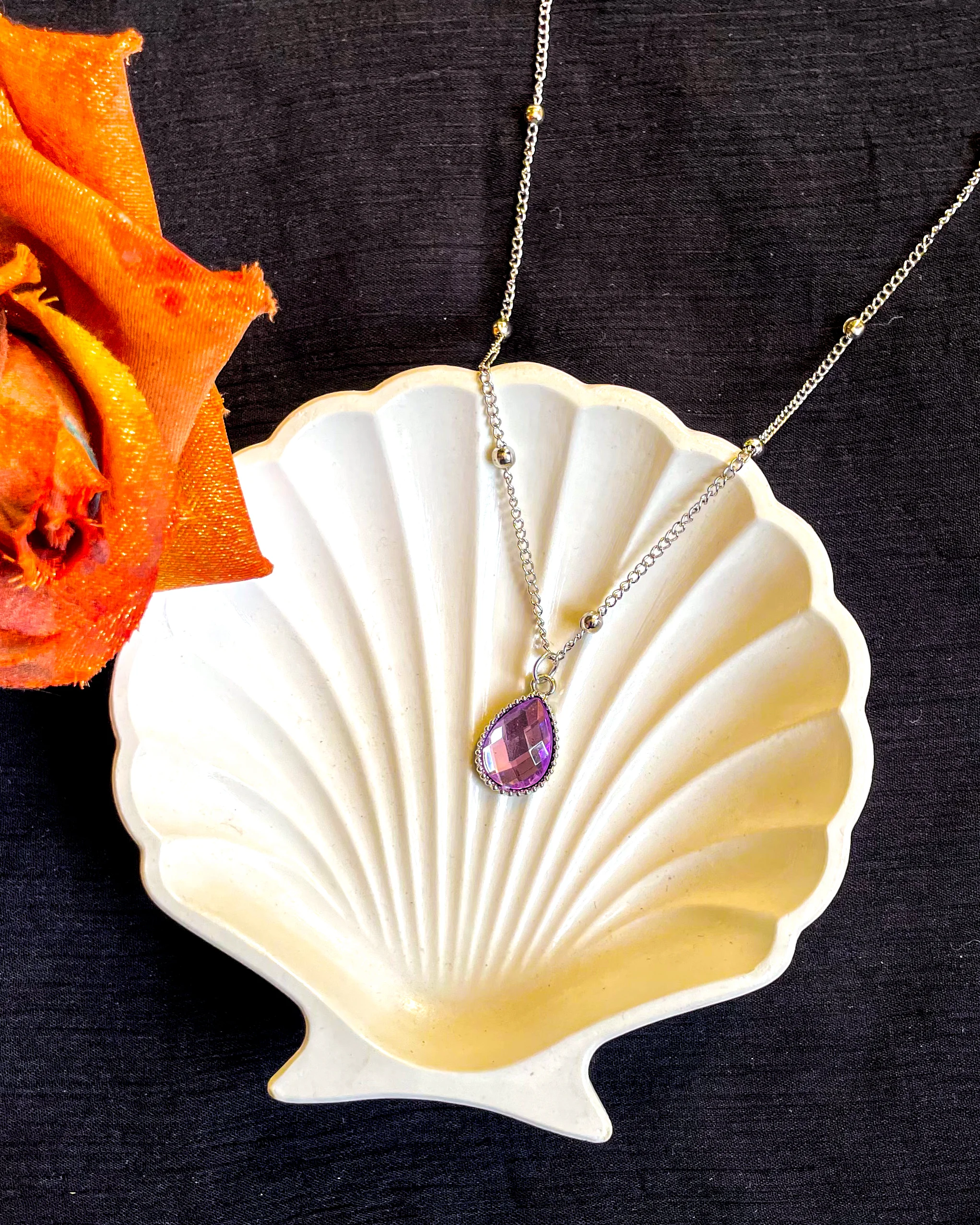 Lilac Gems Waterdrop Necklace - Image 3