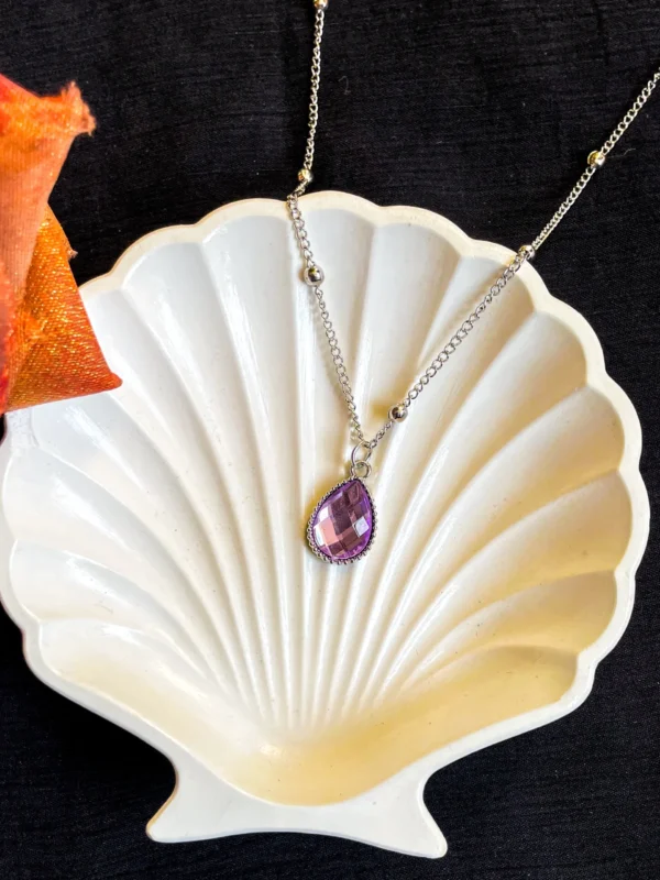 Lilac Gems Waterdrop Necklace