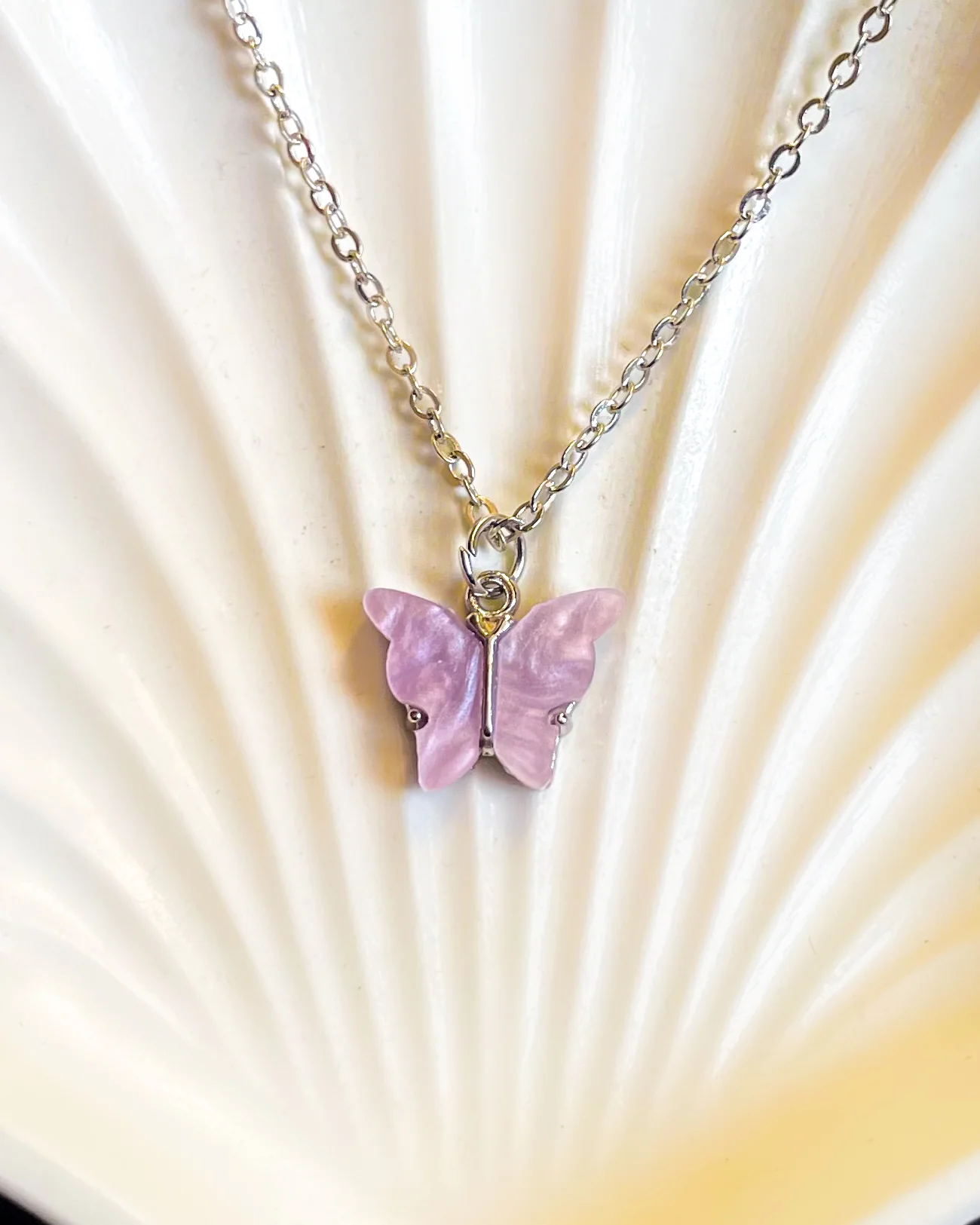 Lilac Gems Butterfly Necklace - Image 3