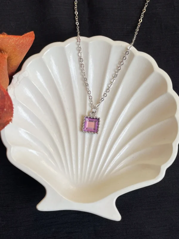 Lilac Gems Square Necklace