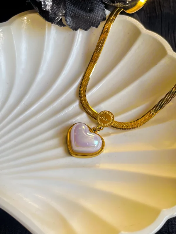 White Heart Necklace